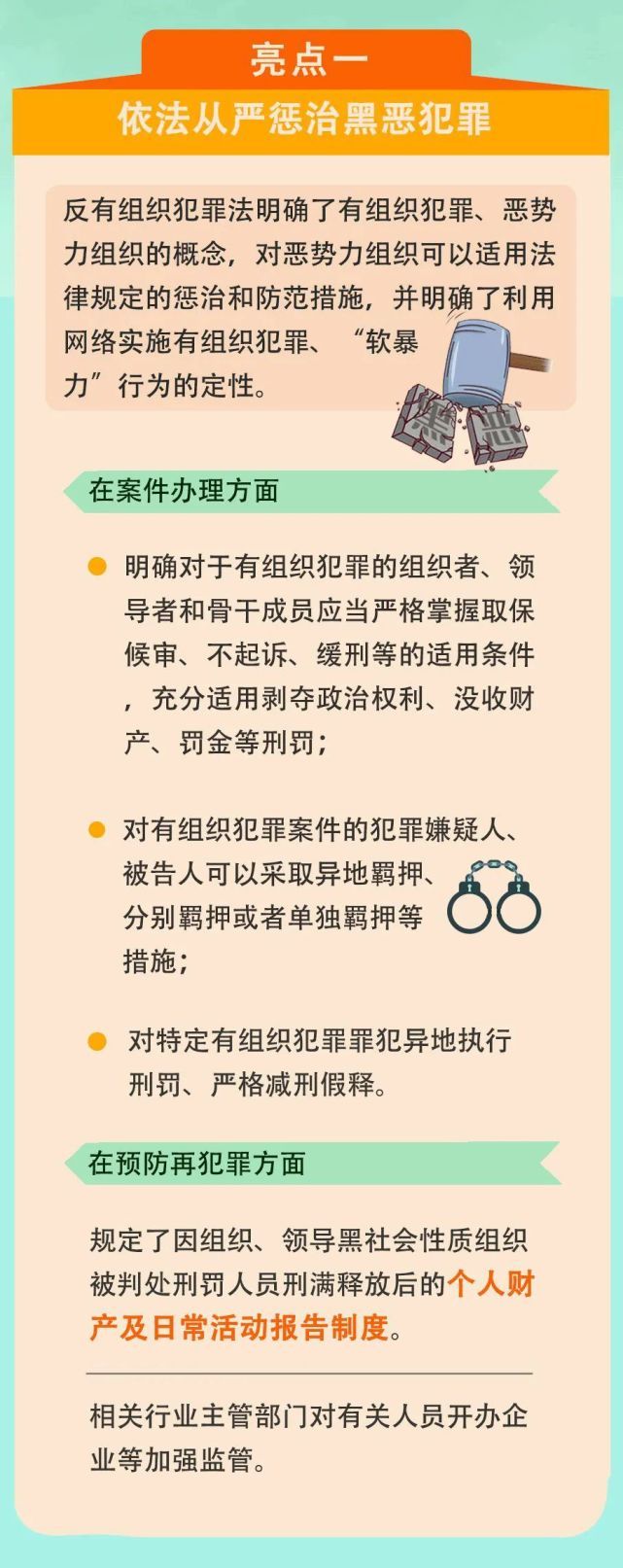 一图读懂《反有组织犯罪法》六大亮点解读1